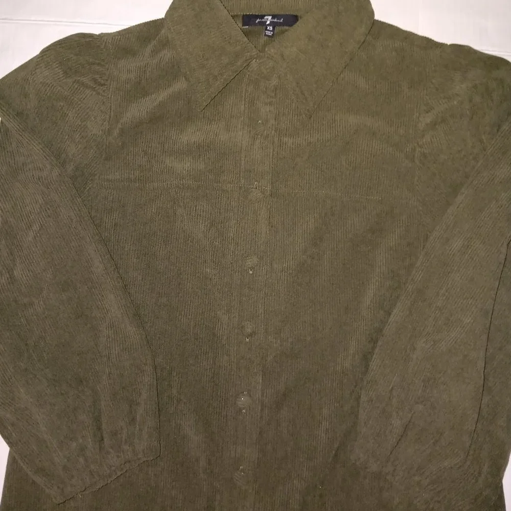 7 FOR ALL MANKIND CORDUROY PUFFY SLEEVE DRESS